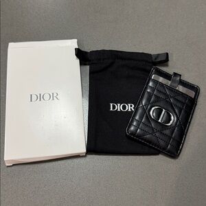 Dior Quilted Phone Card Holder W/ mirror and Dust Bag, Dior gift with purchase.